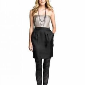 Banana Republic Colorblock Holiday Strapless Dress Black